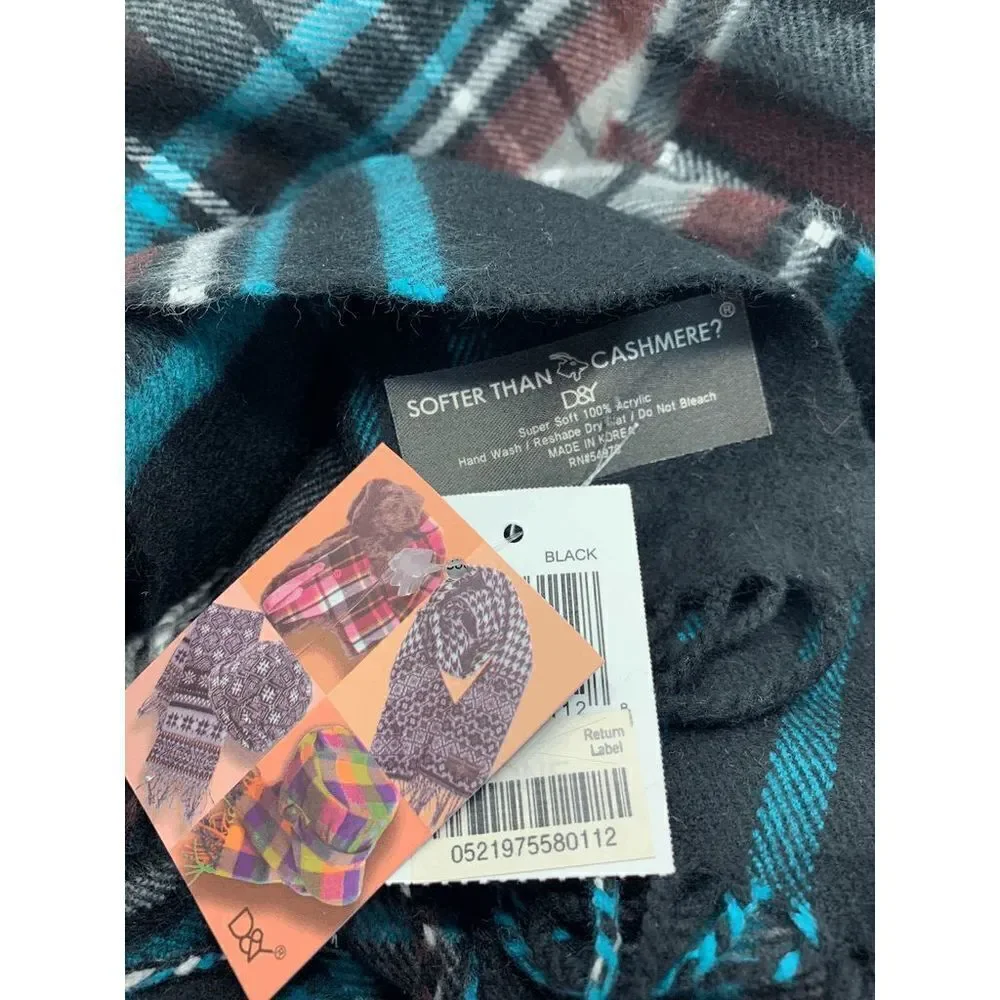 D&Y David & Young Softer Than Cashmere Plaid Scarf